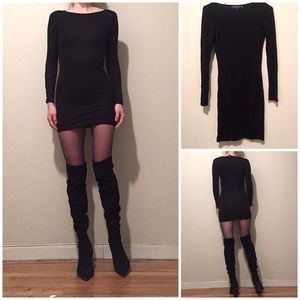 Topshop petite black mini dress long sleeves, 2